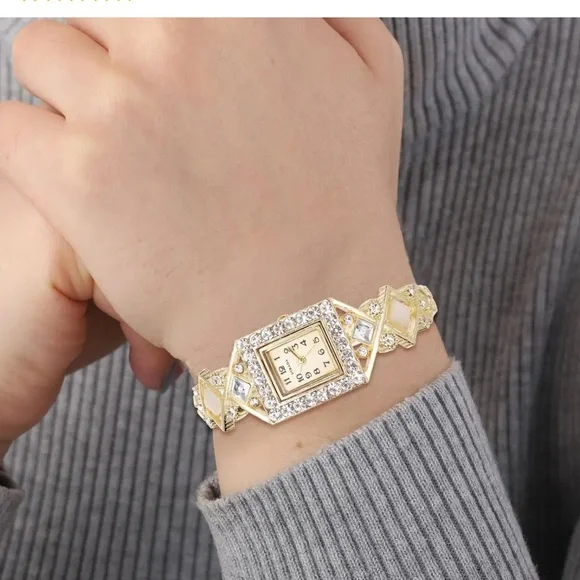 🩷 Strada White Austrian Crystal Japanese Movement Bangle Bracelet 🩷 - Picture 4 of 7